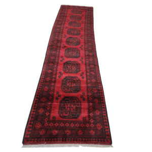 Gorgeous Red Afghan Carpet 376 x 78cm