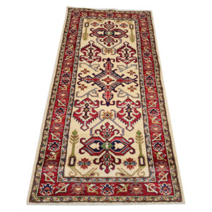 Fine Afghan Handmade Kazaq Carpet 206 x 85cm