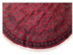 Gorgeous Red Afghan Hand-knotted Round Carpet 198 x 193 CM - Image 3