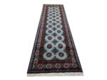 Blue Hand-knotted Kunduz Bukhara Carpet 252 x 82cm