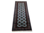 Blue Hand-knotted Kunduz Bukhara Carpet 252 x 82cm - Image 2