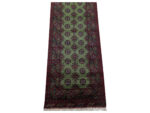Fine green Afghan Kunduz Bukhara Carpet 579 x 78cm - Image 4