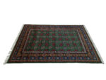 Stunning Green Afghan Kunduz Bukhara Carpet 186 x 125 CM - Image 3