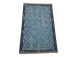 Blue Handwoven woolen Kilim Rug 200 x 134cm