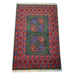 Green Color Afghan Kunduz Carpet 152 x 116 CM
