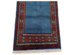Fine Blue Afghan Kunduz Hand-knotted Carpet 126 X 78 CM - Image 3