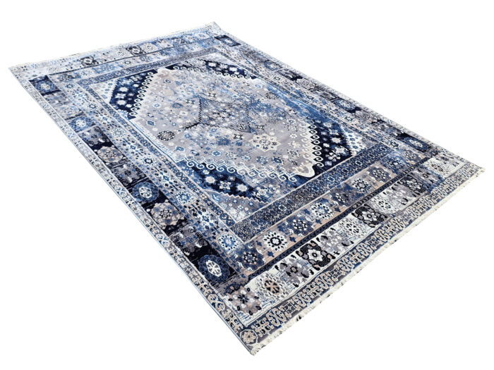 Grey | Navy Vintage Style Machine Made Carpet 235 x 160 CM - Image 3