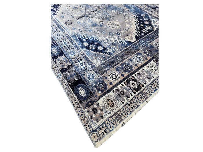 Grey | Navy Vintage Style Machine Made Carpet 235 x 160 CM - Image 4