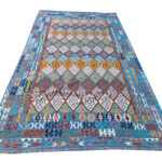 Blue Afghan Handmade Choubi Kilim 397 X 308cm (4x3m)