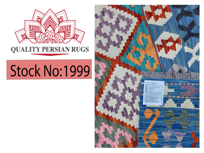 Blue Afghan Handmade Choubi Kilim 397 X 308cm (4x3m) - Image 6