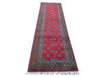 Red Kunduz Hand-knotted Carpet 294 x 82 cm