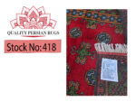 Red Kunduz Hand-knotted Carpet 294 x 82 cm - Image 6