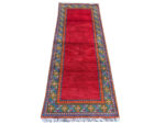 Red Kunduz Hand-knotted Carpet Runner 250 x 80 cm - Image 2