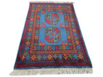 Blue Afghan Kunduz Hand-knotted Carpet 118 x 82 CM - Image 2