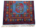 Blue Afghan Kunduz Hand-knotted Carpet 118 x 82 CM - Image 3