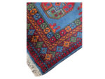 Blue Afghan Kunduz Hand-knotted Carpet 118 x 82 CM - Image 4