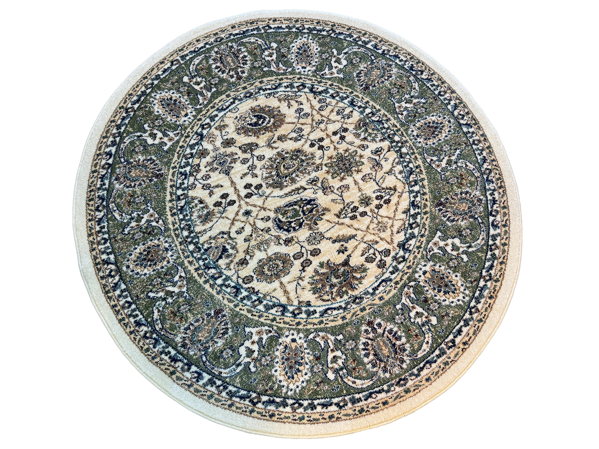 35001_greenWhite_160x160 1 Round Carpet