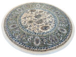 Turkish Round Carpet 160x160cm – Green & Cream Persian Design Polyester Rug - Image 3