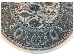 Turkish Round Carpet 160x160cm – Green & Cream Persian Design Polyester Rug - Image 4