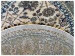 Turkish Round Carpet 160x160cm – Green & Cream Persian Design Polyester Rug - Image 6