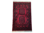 Red Afghan Elephant Foot Design Handknotted Carpet - 128 x 81 CM - Image 2