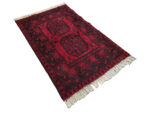 Red Afghan Elephant Foot Design Handknotted Carpet - 128 x 81 CM - Image 3