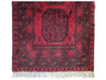 Red Afghan Elephant Foot Design Handknotted Carpet - 128 x 81 CM - Image 4