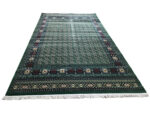 Green Bukhara Design Machine Made Carpet 400 x 300 CM - Image 2