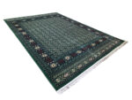 Green Bukhara Design Machine Made Carpet 400 x 300 CM - Image 3