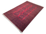 Red Afghan Elephant Foot Design Hand-knotted Carpet 249 x 159 CM - Image 3
