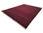 High Quality 4x3 Red Afghan Bukhara Design Carpet 389 x 296 CM - Image 3