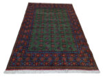 Incredible Green Color Afghan Kunduz Bukhara Carpet 251 x 168 CM - Image 2