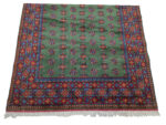 Incredible Green Color Afghan Kunduz Bukhara Carpet 251 x 168 CM - Image 3