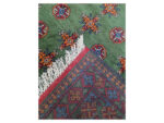 Incredible Green Color Afghan Kunduz Bukhara Carpet 251 x 168 CM - Image 5