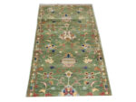 Rare Green Afghan Ariana Handknotted Runner 373 x 89 CM - Image 4