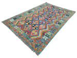 Incredible Handwoven Afghan Choubi Kilim 246 x 178 CM - Image 3