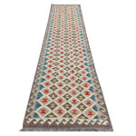Stunning Afghan handwoven woolen Natural kilim 403 x 76 cm