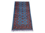 Blue Afghan Kunduz Carpet 300 x 79 cm - Image 3