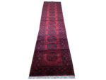 Stunning Red Afghan Hand-knotted Carpet 385 x 82 cm - Image 2