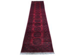 Stunning Red Afghan Hand-knotted Carpet 385 x 82 cm