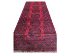 Stunning Red Afghan Hand-knotted Carpet 385 x 82 cm - Image 4