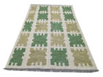 rare piece modern woolen Handmade Kilim 198 X 150 cm - Image 5