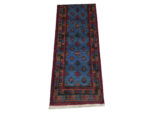 Fine Quality Blue Afghan Kunduz Carpet - 287 x 81 CM - Image 3