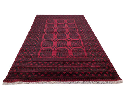 Red Afghan Elephant Foot Carpet