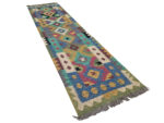 Stunning Handwoven Choubi Kilim Runner - 293 X 77 CM - Image 3