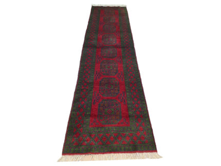 red Handknotted Runner