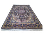 Stunning navy Hand-knotted Kashan Carpet 405 x 295 cm - Image 3