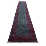 Gorgeous green Kunduz Bukhara Carpet runner 584 x 81 cm