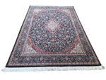 Persian Machine Made Living Room Carpet Rug - 290 x 200 CM - Navy Kashan Carpet - Image 2