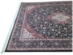 Persian Machine Made Living Room Carpet Rug - 290 x 200 CM - Navy Kashan Carpet - Image 4